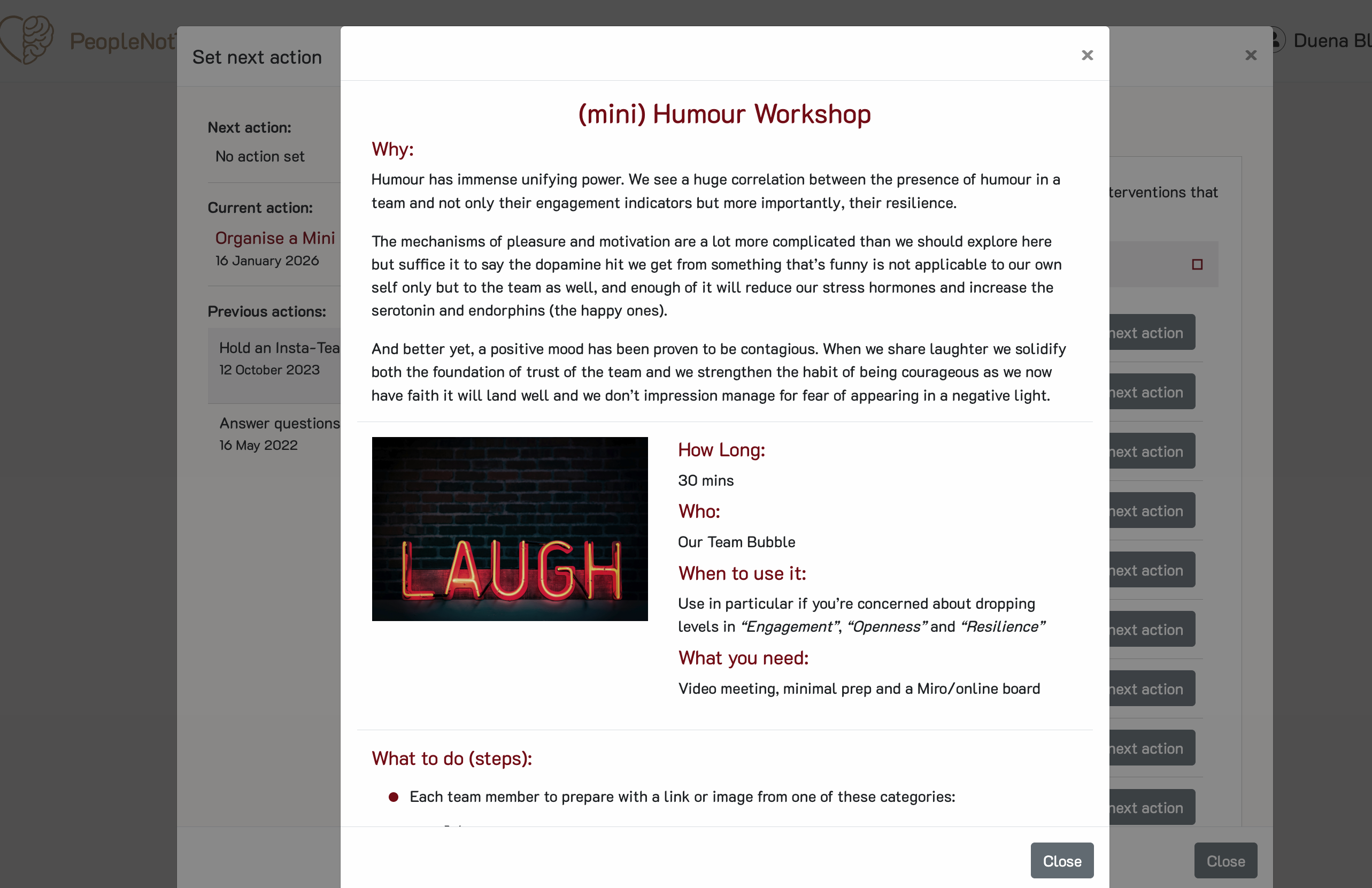 Humour Workshop action